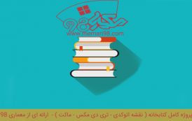 پروژه کامل کتابخانه ( نقشه اتوکدی - عکس سه بعدی - عکس ماکت )