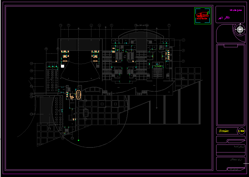 نقشه کامل تئاتر شهر ( نقشه اتوکدی - تری دی مکس - رندر )