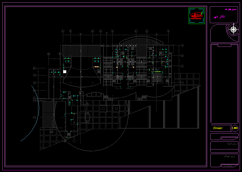 نقشه کامل تئاتر شهر ( نقشه اتوکدی - تری دی مکس - رندر )