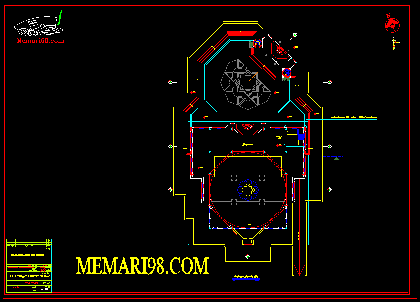 نقشه کامل مسجد شامل 30 شیت