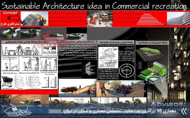 پروژه مجتمع تجاری تفریحی با رویکرد معماری پایدار